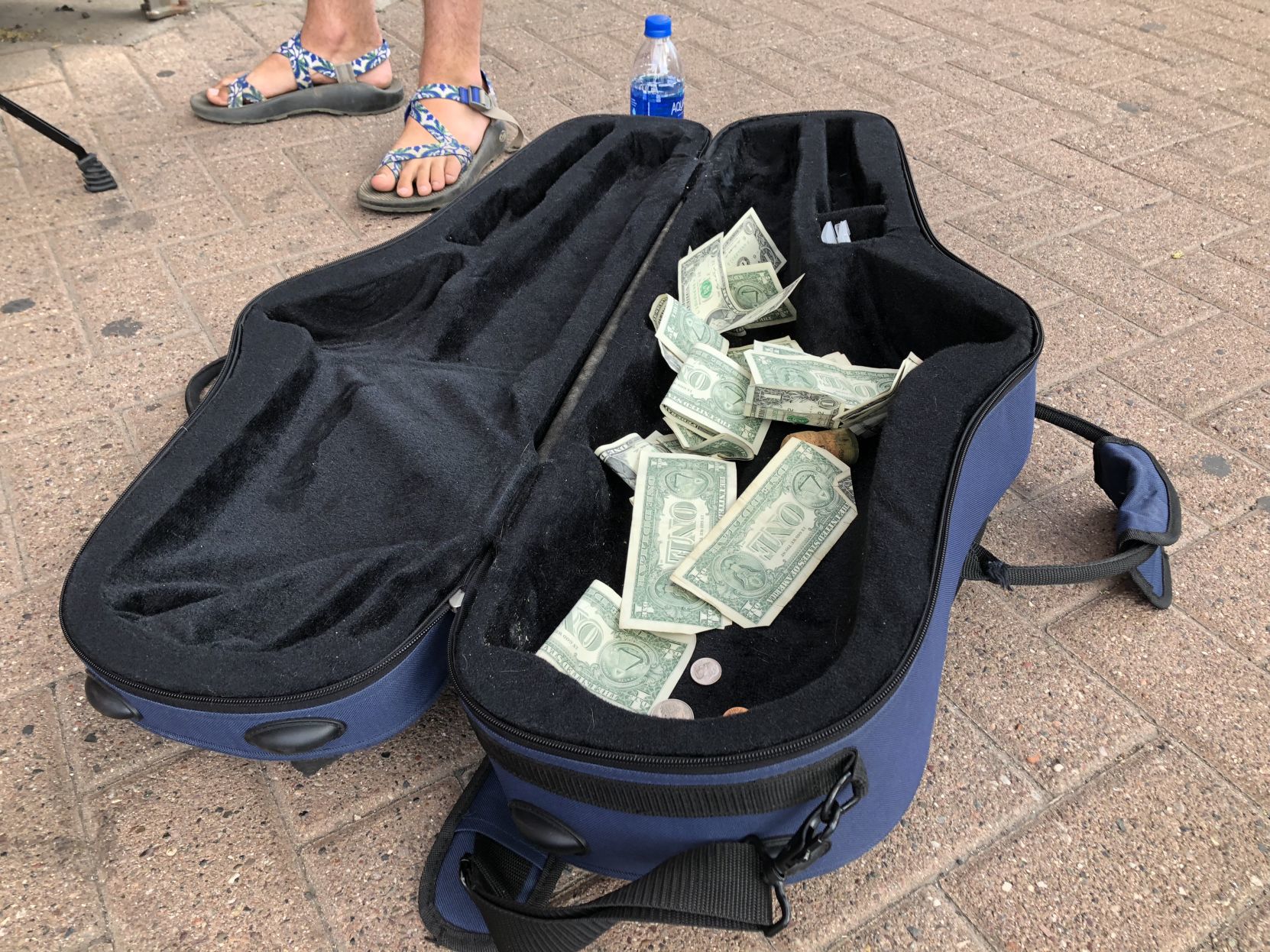 busking money